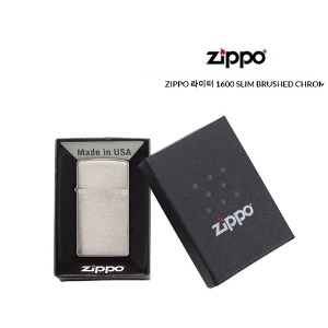 ZIPPO 지포 라이터 SLIM 브러쉬 크롬 1600 라이터